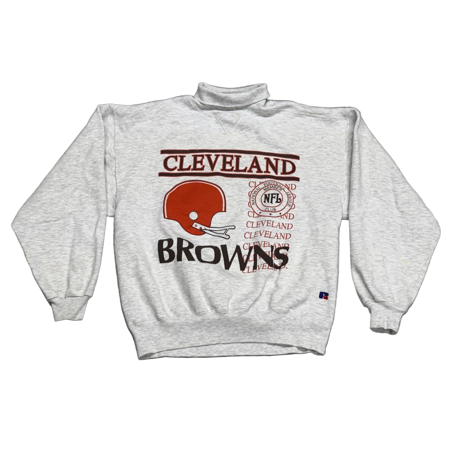 Cleveland Browns, Vintage 1990s Russell Turtleneck Sweatshirt, Size: Large