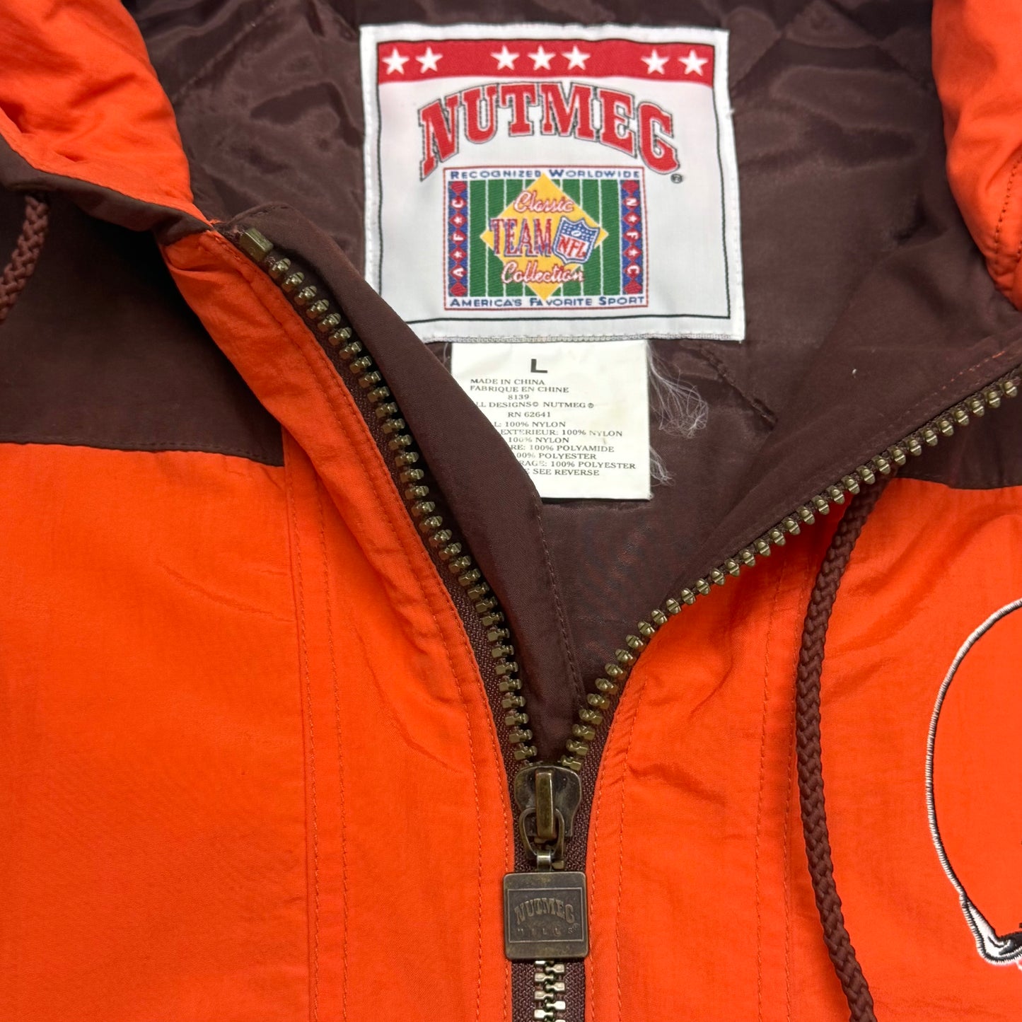 Cleveland Browns, 1990s Nutmeg Puffer Jacket with Hood, Size: XL
