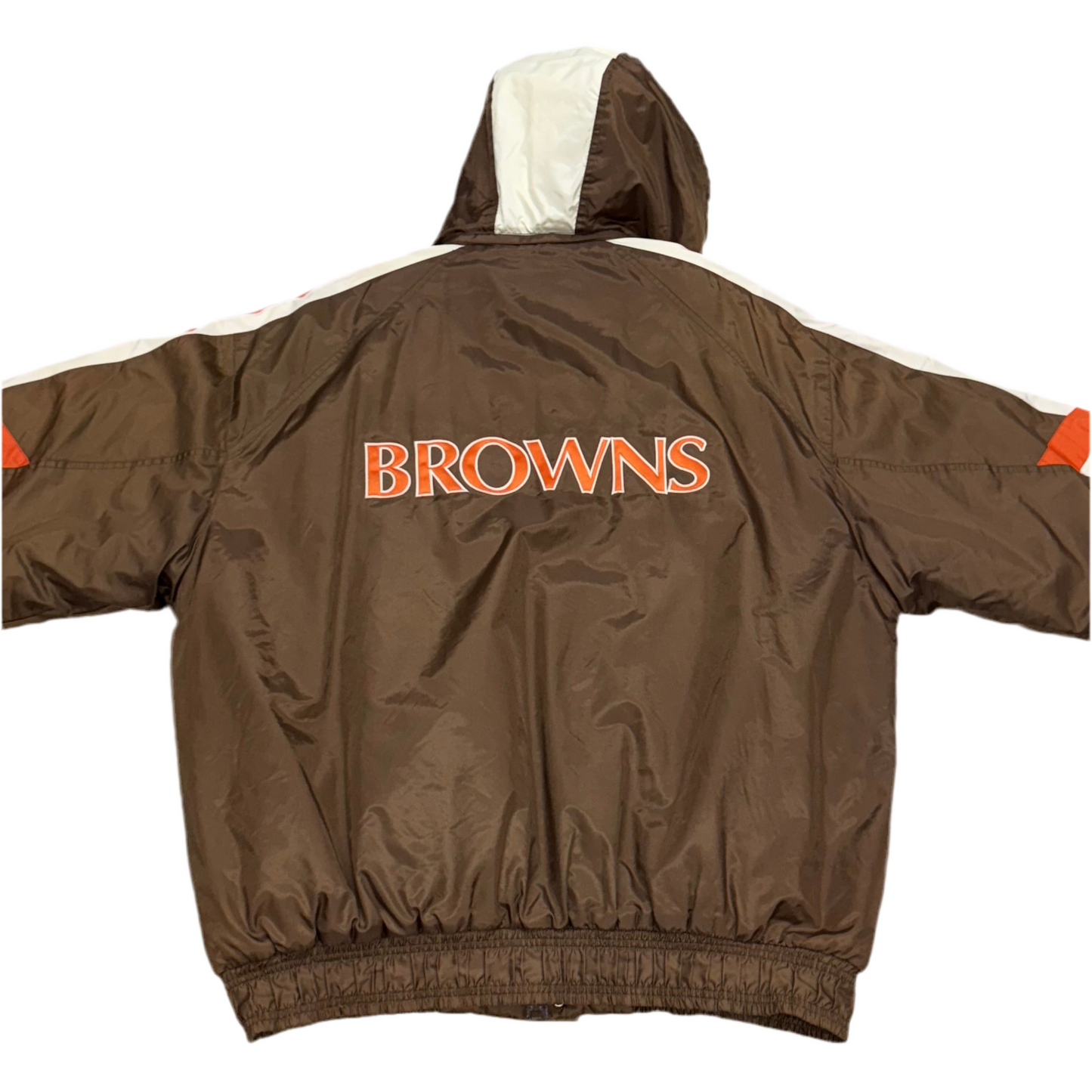 Cleveland Browns, 1990s Starter Puffer Jacket with Hood, Size: Large