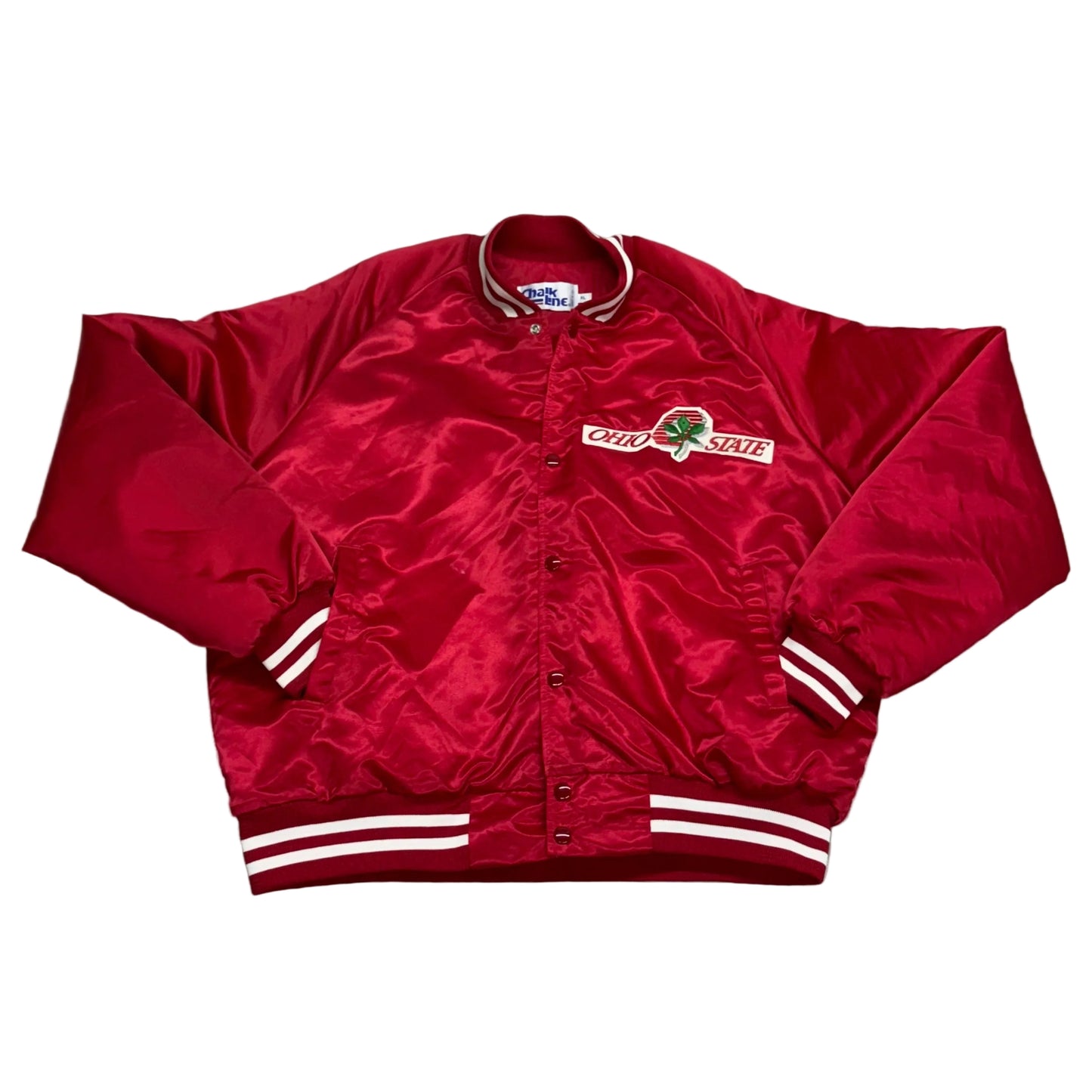 Ohio State University Buckeyes, Vintage 1990s Chalk Line Satin Bomber Jacket, Size: XL