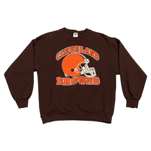 Cleveland Browns, Vintage 1990s Trench Crewneck Sweatshirt, Size: Large