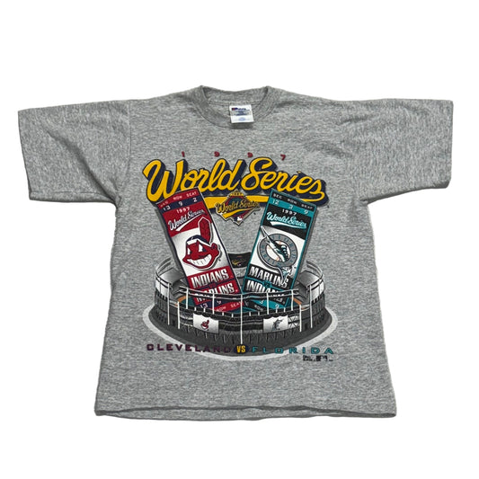 YOUTH Cleveland Indians, Vintage 1997 World Series T-Shirt, Size: 14/16