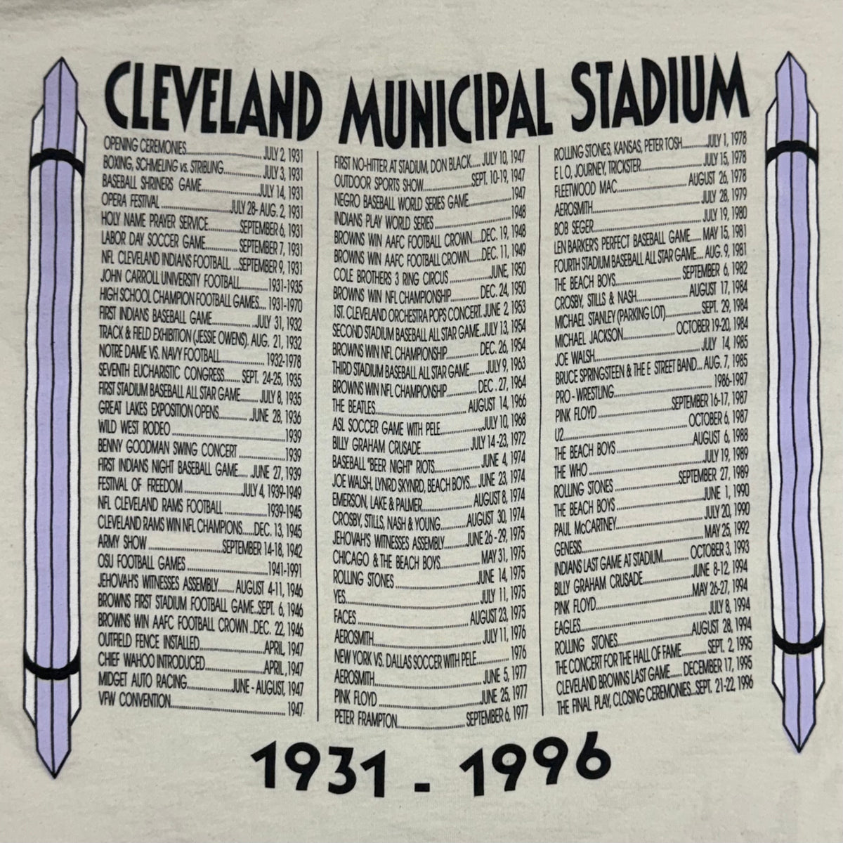 Cleveland Municipal Stadium , Vintage 1996 Limited Edition T-Shirt, Size: XL