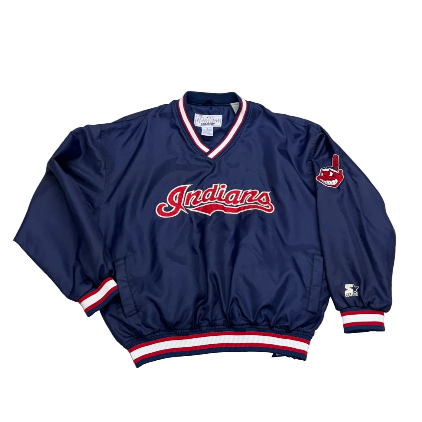 Cleveland Indians, Vintage 1990s Starter Windbreaker Jacket, Size: XL