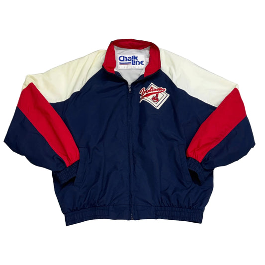 Cleveland Indians, Vintage 1990s Chalk Line Windbreaker Jacket, Size: Large