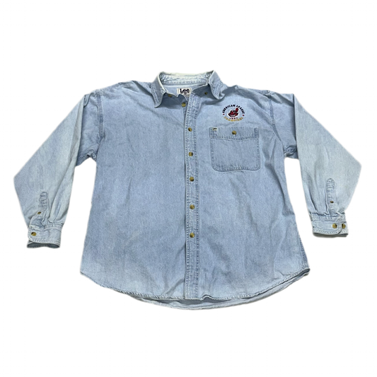 Cleveland Indians, 1997 Denim Button Down Shirt, Size: Large