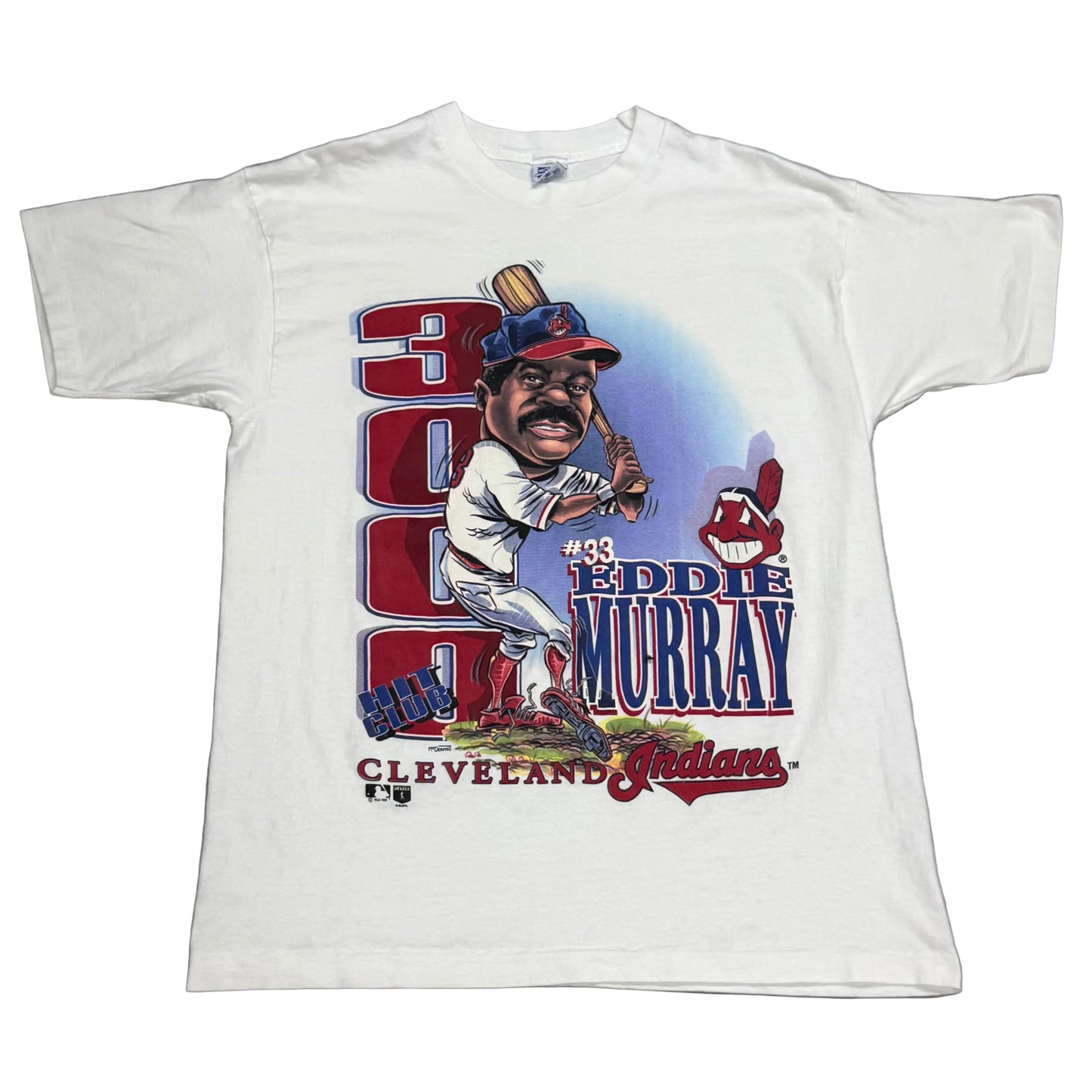 Cleveland Indians, Vintage 1990s Eddie Murray Caricature T-shirt, Size: Large