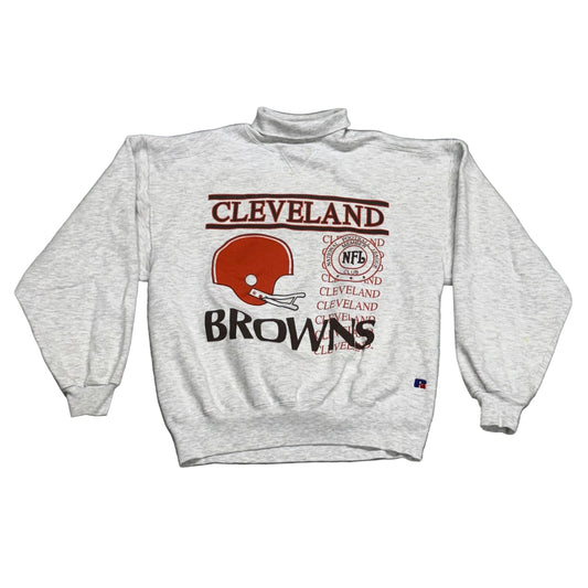 Cleveland Browns, Vintage 1990s Russell Turtleneck Sweatshirt, Size: Large
