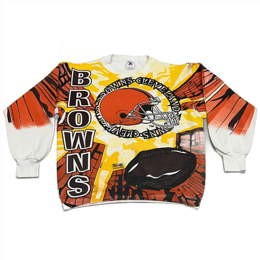 Cleveland Browns, Vintage 1994 MJT AOP Sweatshirt, Size: Large