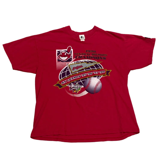 Cleveland Indians, Vintage 1998 Starter Division Champions T-shirt, Size: Large