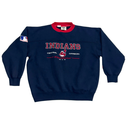 Cleveland Indians, Vintage 2000s Lee Sports Embroidered Sweatshirt, Size: XL
