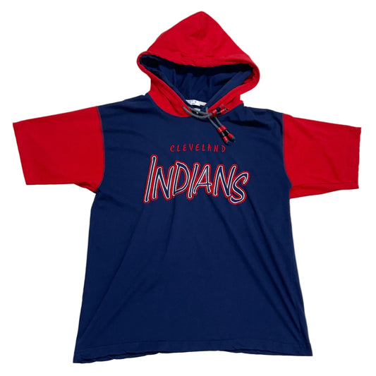 Cleveland Indians, Vintage 1990s Starter Double Hooded T-Shirt, Size: Medium