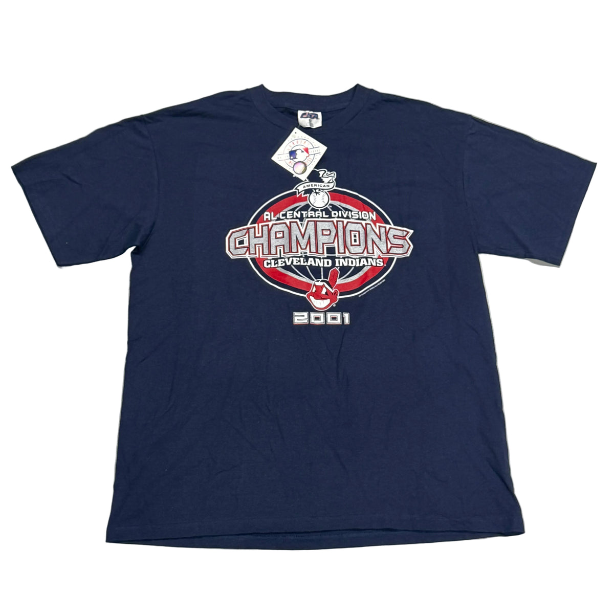 Cleveland Indians, Vintage 2001 NWT Division Champs T-shirt, Size: XL
