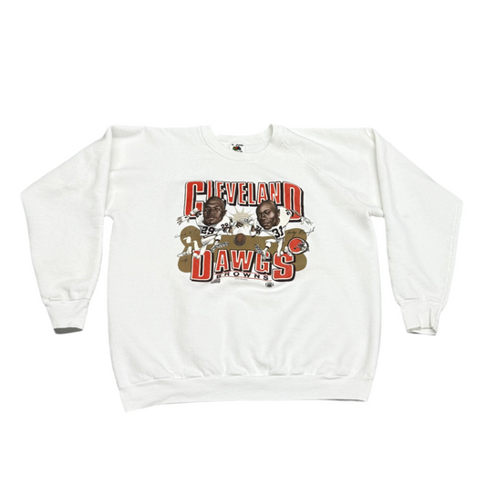 Cleveland Browns, Vintage 1990s “Dawgs” Crewneck Sweatshirt, Size: XL