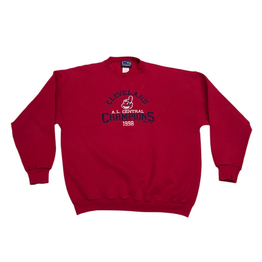 Cleveland Indians, 1998 Division Champions Embroidered Sweatshirt, Size: XL