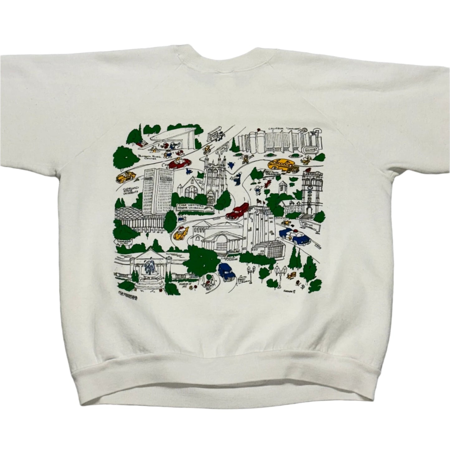 Cleveland, 1980s AOP Sweatshirt, Size: Medium