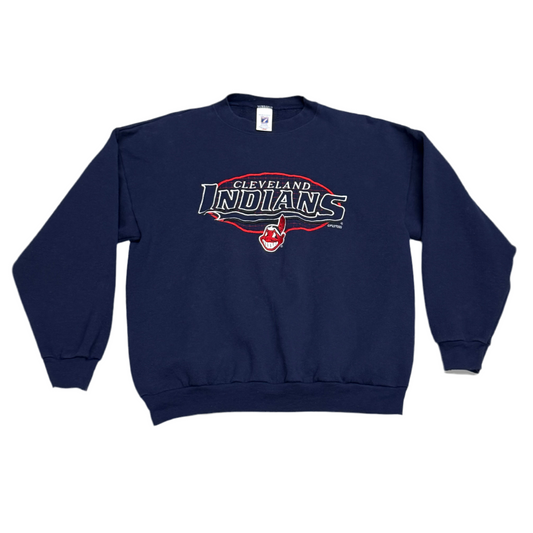 Cleveland Indians, 1990s Embroidered Sweatshirt, Size: Large