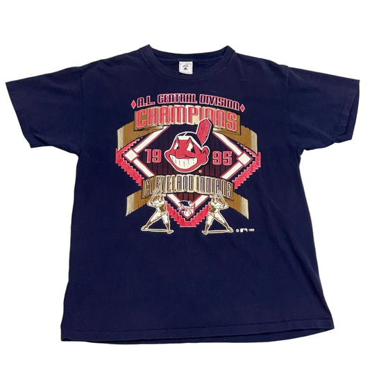 Cleveland Indians, Vintage 1995 Division Champions T-shirt, Size: Large