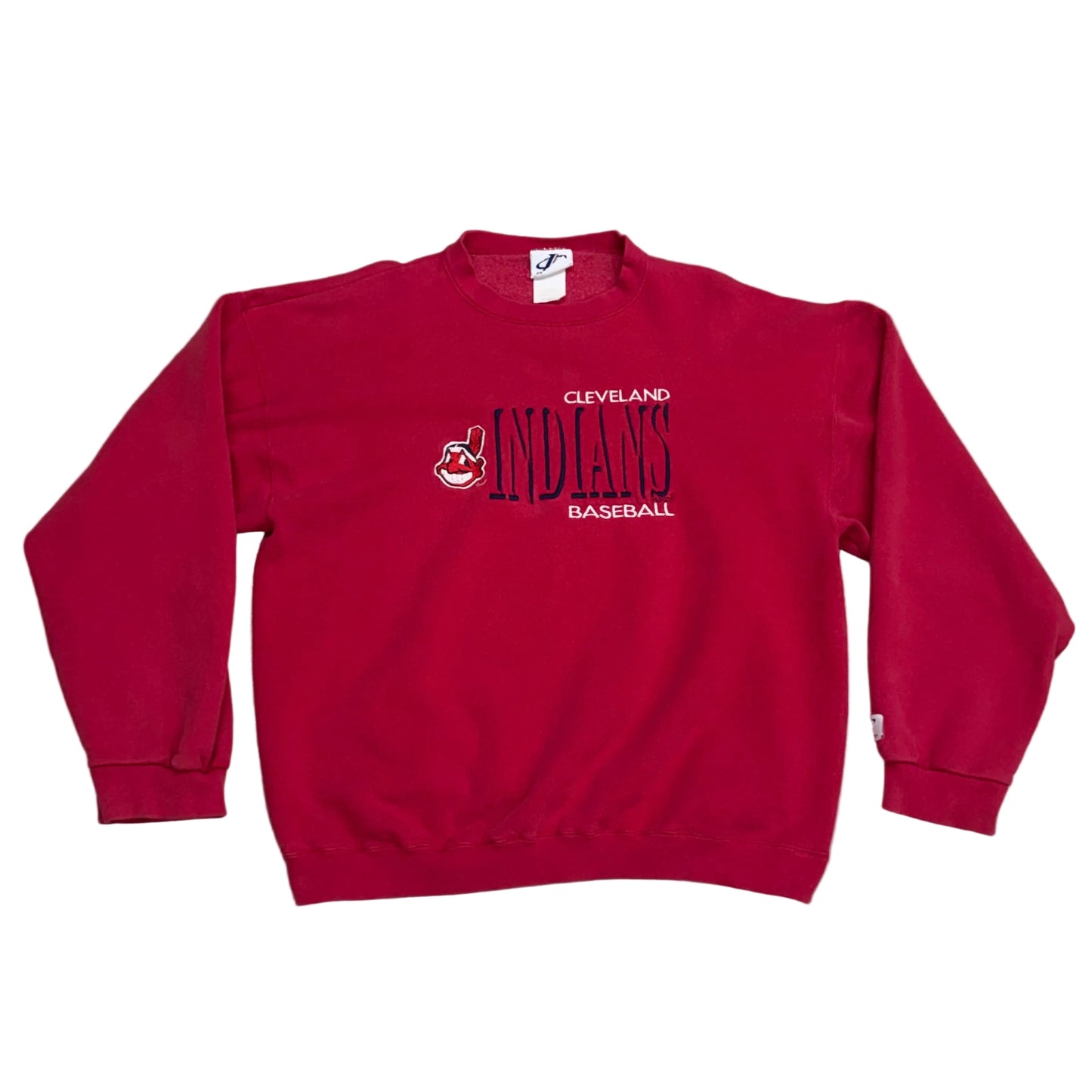 Cleveland Indians, Vintage 2000s Logo Athletic Embroidered Sweatshirt, Size: XLT