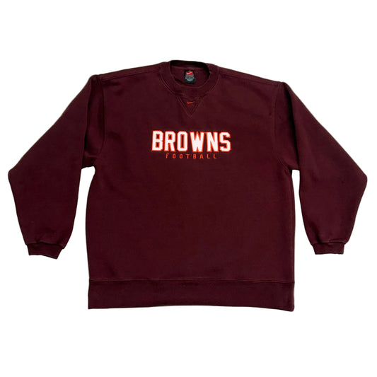 Cleveland Browns, Vintage 2000s Nike Embroidered Sweatshirt, Size: Medium