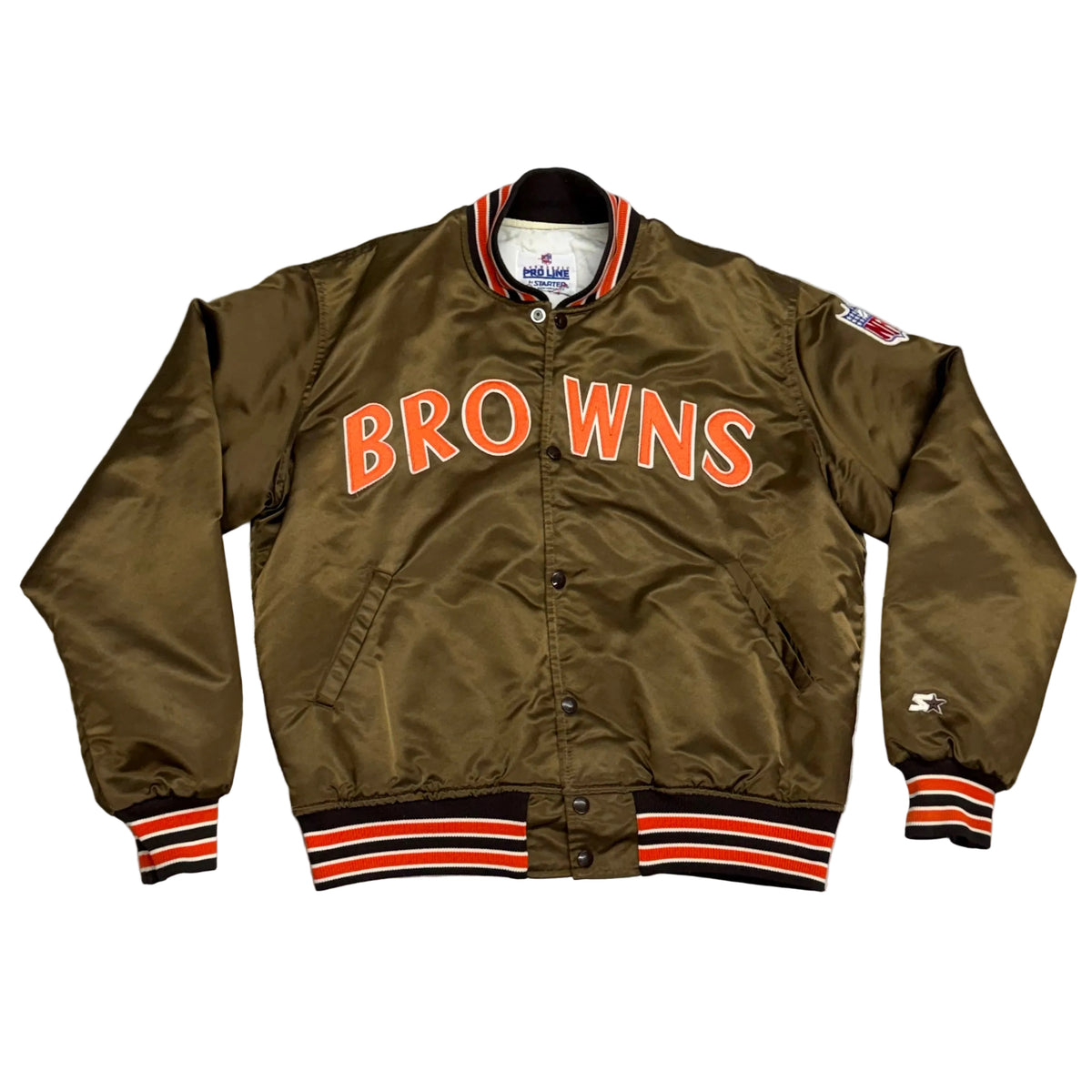 Cleveland Browns Starter Satin Bomber Jacket, Size: Large