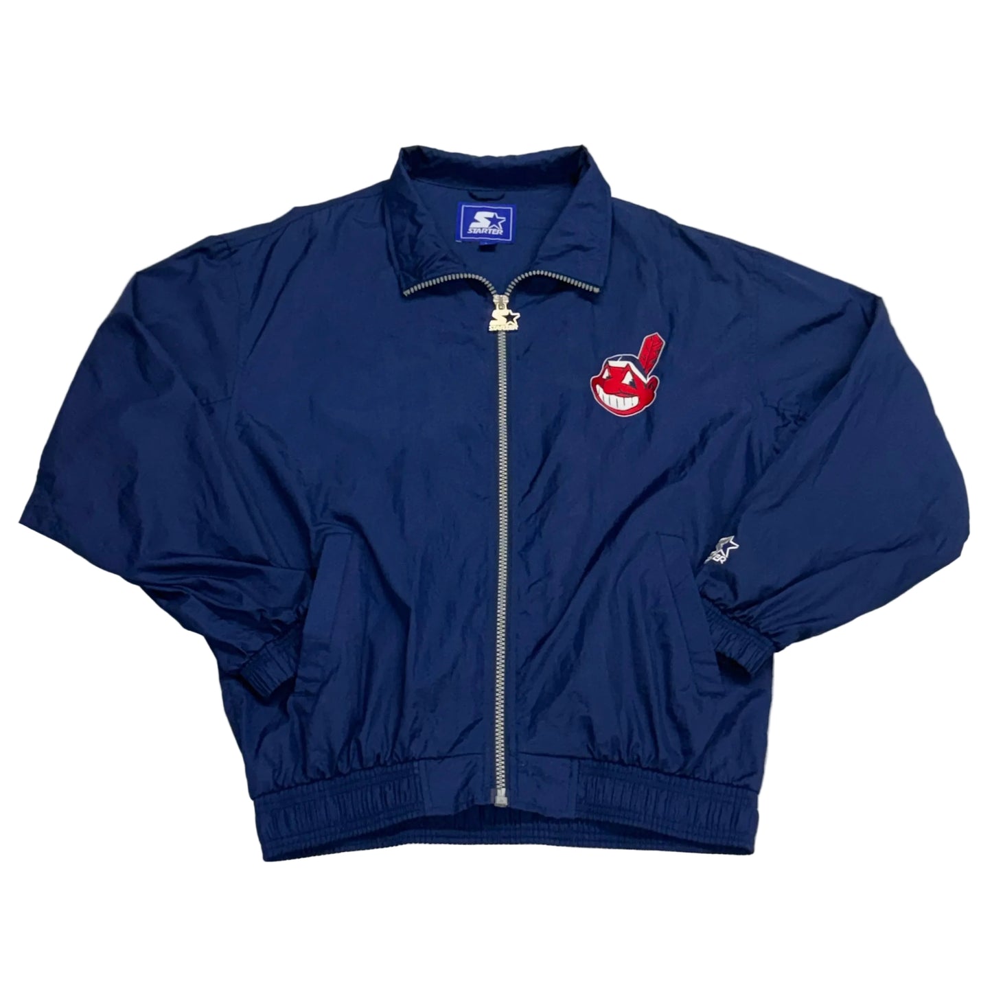 Cleveland Indians, Vintage 1990s Starter Windbreaker Jacket, Size: Medium