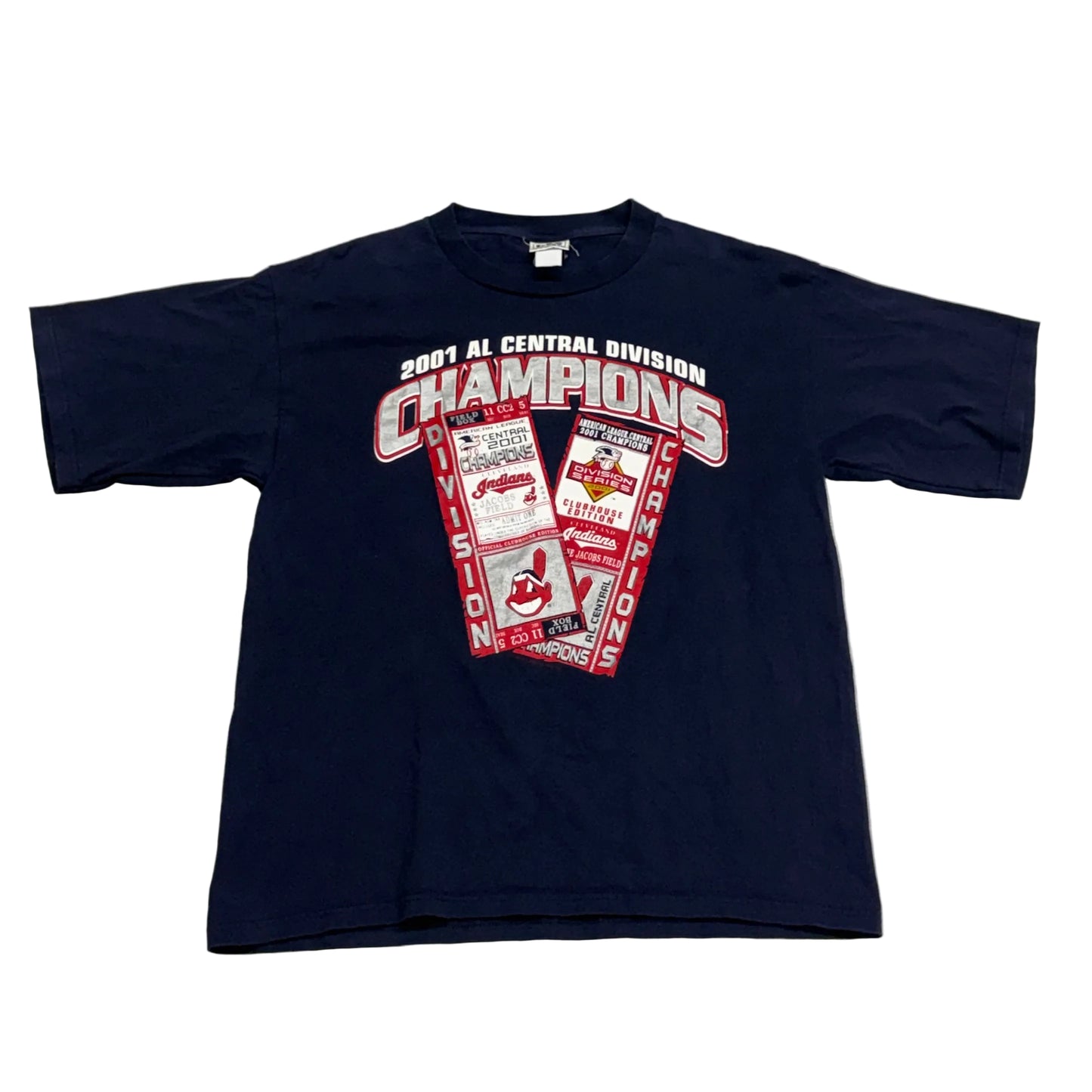 Cleveland Indians, 2001 Division Champions T-shirt, Size: Large