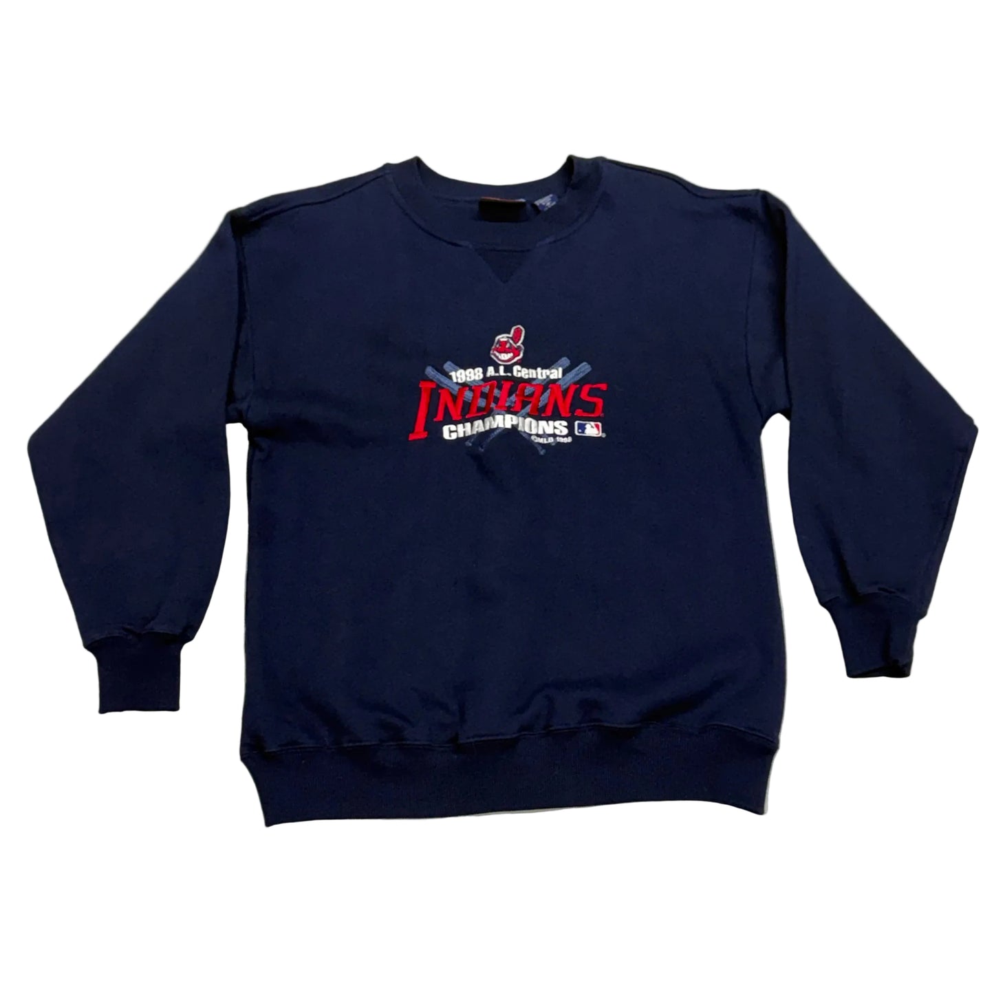Cleveland Indians, Vintage 1998 Embroidered Sweatshirt, Size: Medium