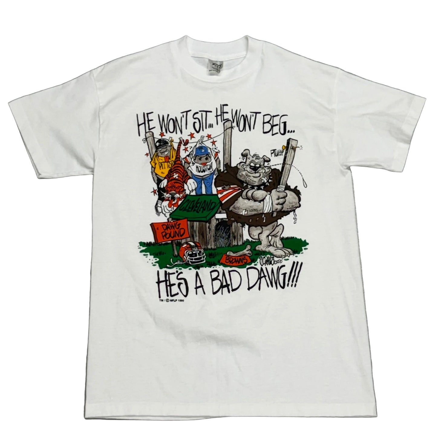 Cleveland Browns, Vintage 1990 “Bad Dawg” T-Shirt, Size: Medium