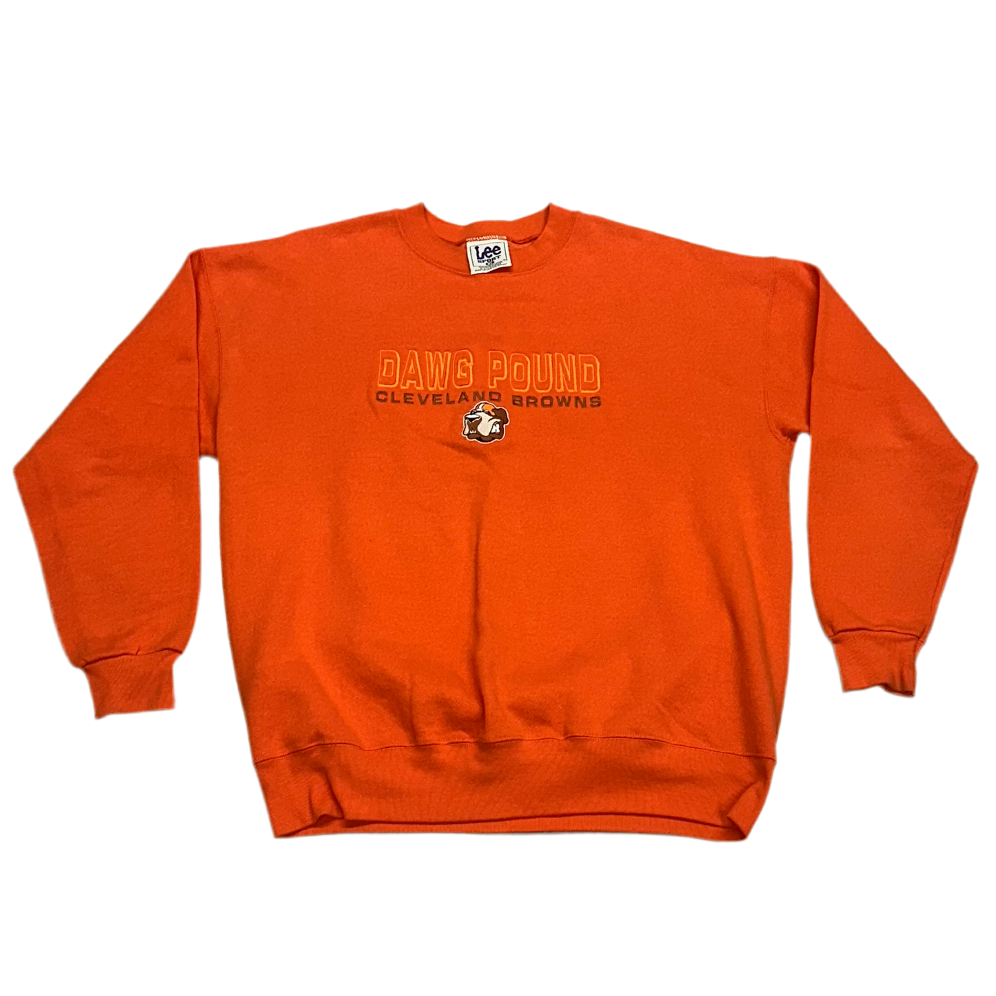 Cleveland Browns, 1999 Orange Lee Sports Embroidered Crewneck Sweatshirt, Size: XL