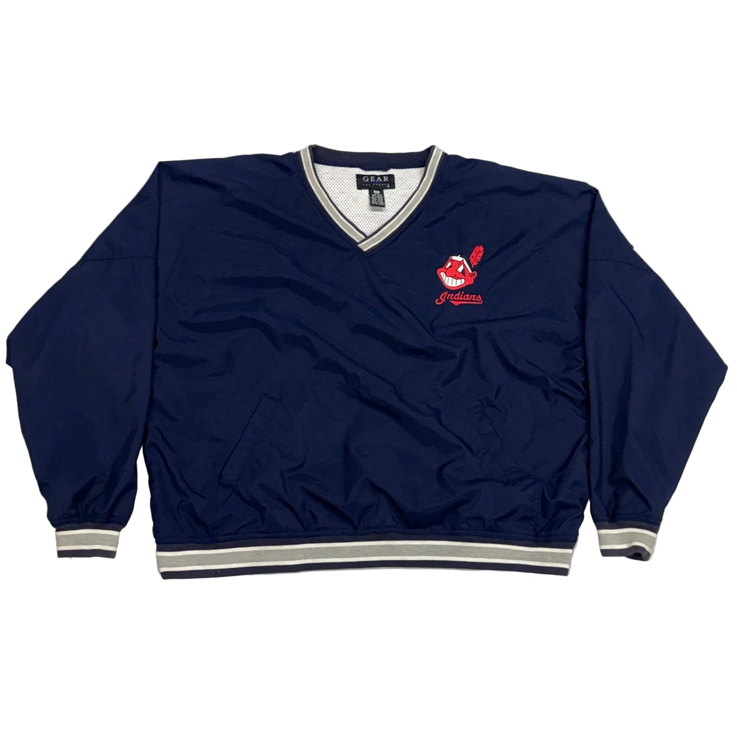 Cleveland Indians, Vintage 2000s Pullover Windbreaker Jacket, Size: XXL