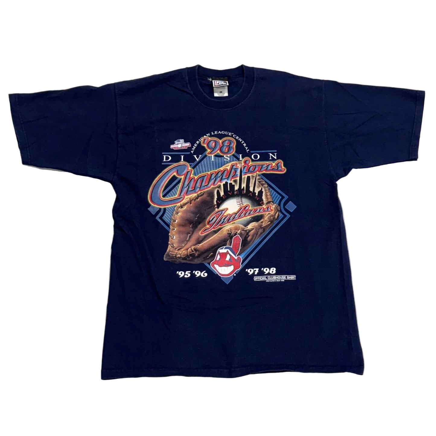 Cleveland Indians, Vintage 1998 Division Champions Pro Player T-shirt, Size: Large