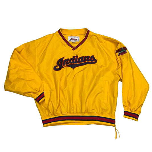 Cleveland Indians, Vintage 1990s Yellow Puma Windbreaker Jacket, Size: XL