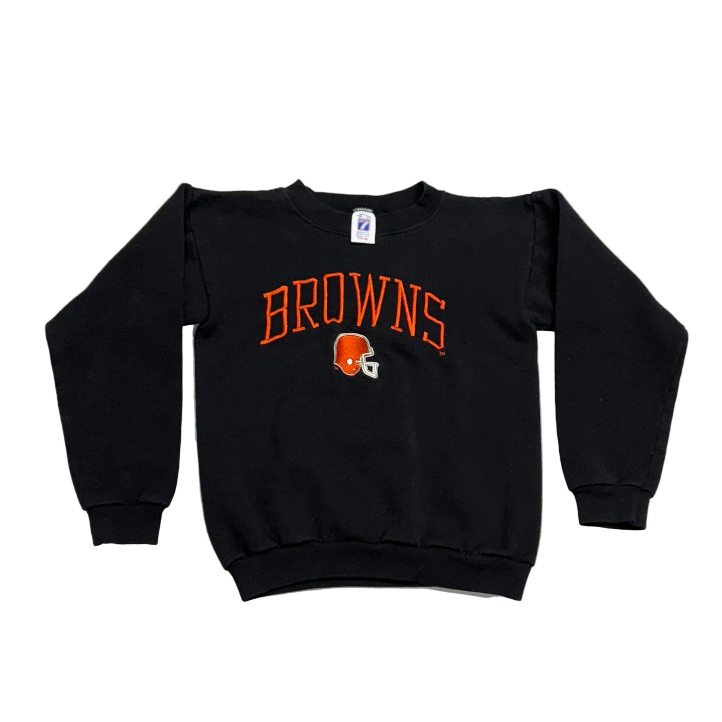 YOUTH Cleveland Browns , Vintage 1990s Logo 7 Embroidered Sweatshirt, Size: 14/16