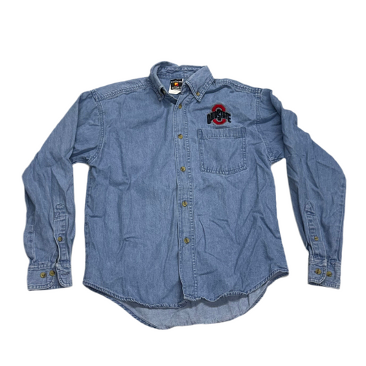 YOUTH Ohio State Buckeyes , Vintage Denim Shirt, Size: 14/16
