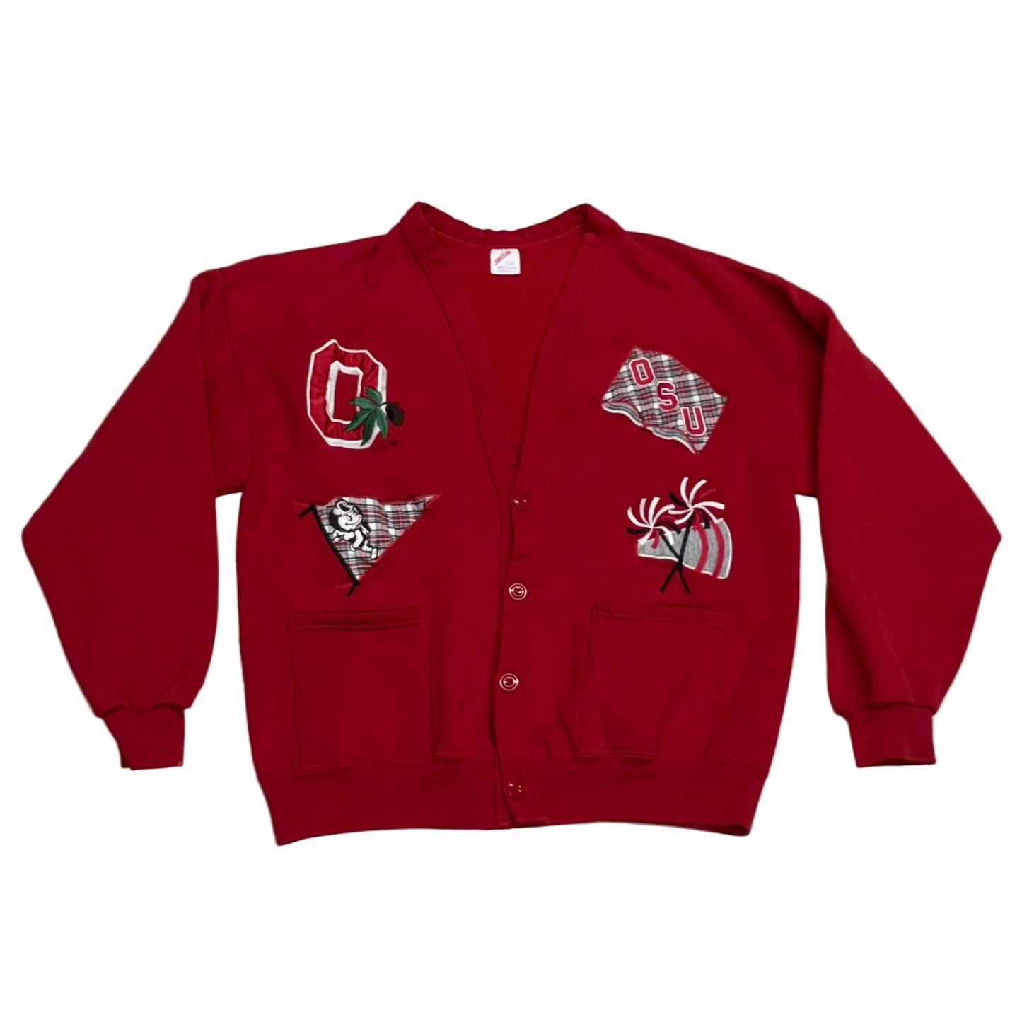 Ohio State University Buckeyes, Vintage 1990s Embroidered Cardigan Sweatshirt, Size: Large