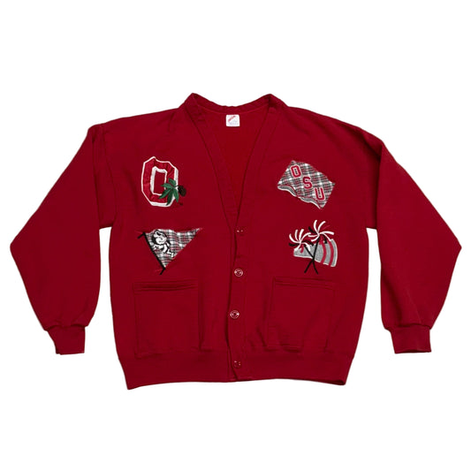 Ohio State University Buckeyes, Vintage 1990s Embroidered Cardigan Sweatshirt, Size: Large