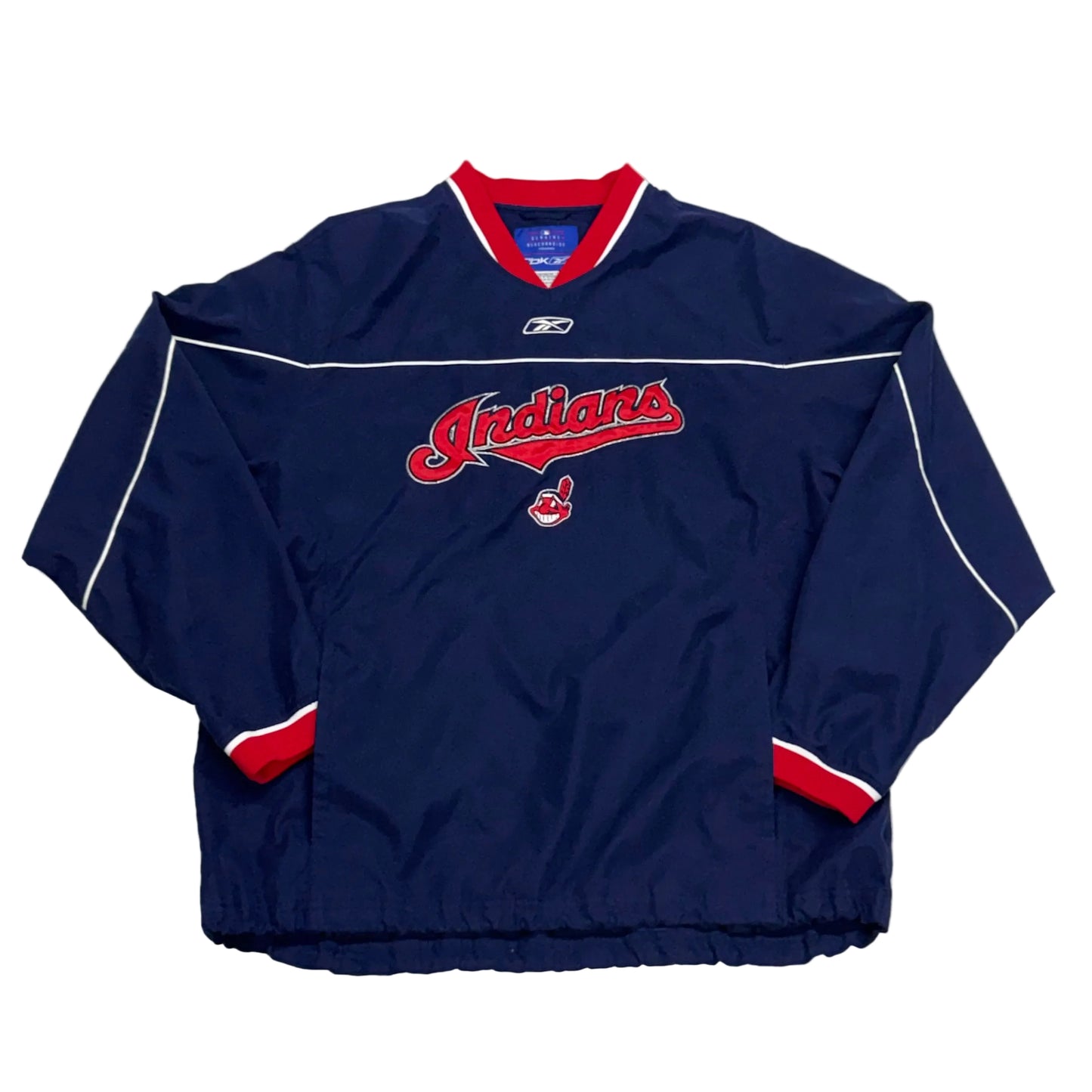 Cleveland Indians, Vintage 2006 Reebok Pullover Windbreaker Jacket, Size: Medium