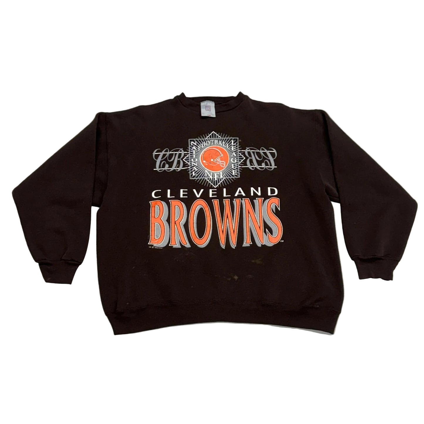 Cleveland Browns, Vintage 1990s Logo 7 Crewneck Sweatshirt, Size: XL