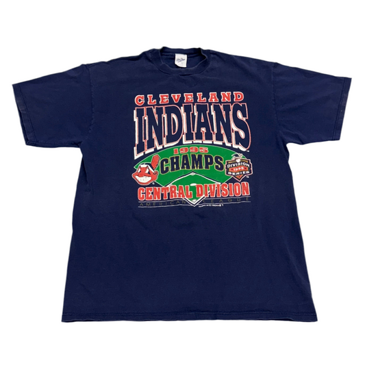 Cleveland Indians, Vintage 1995 Division Champs T-shirt, Size: XL
