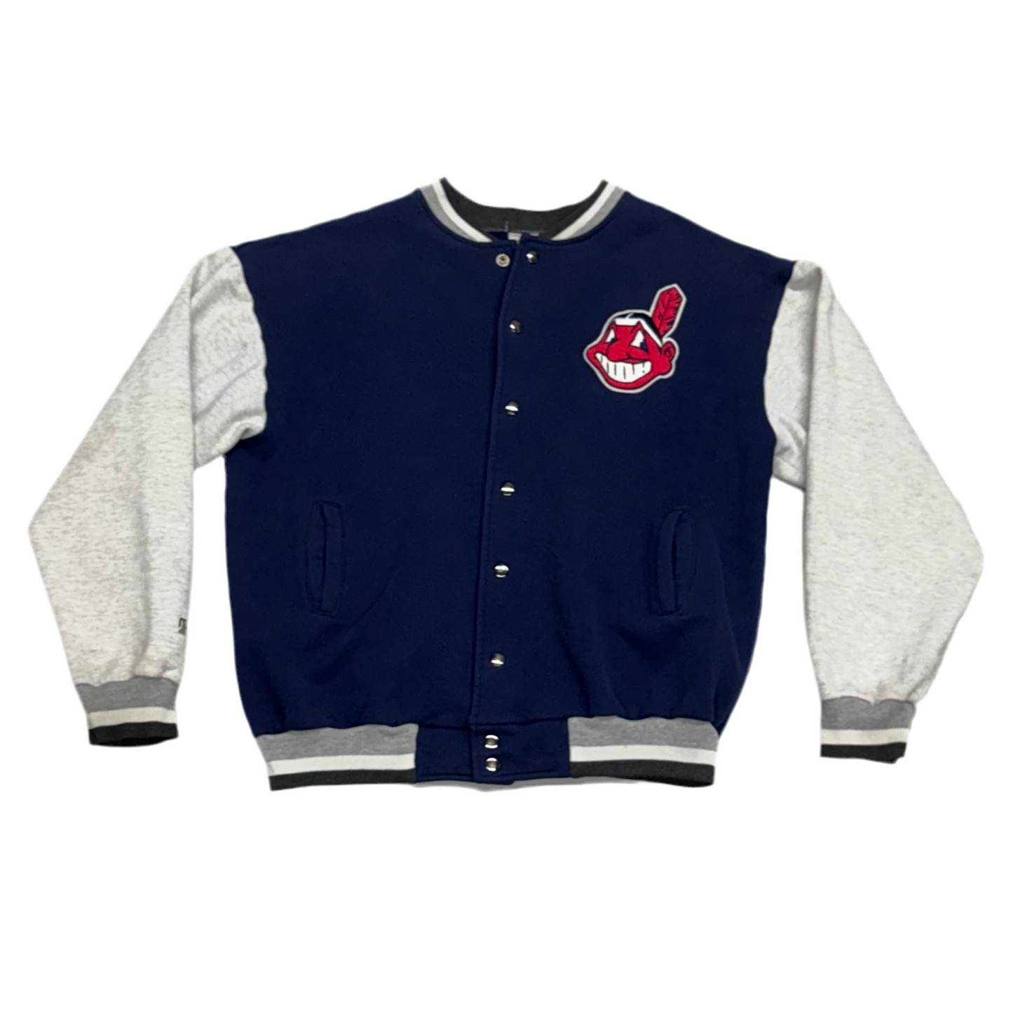 Cleveland Indians, Vintage 1990s Majestic Button Up Jacket, Size: XL