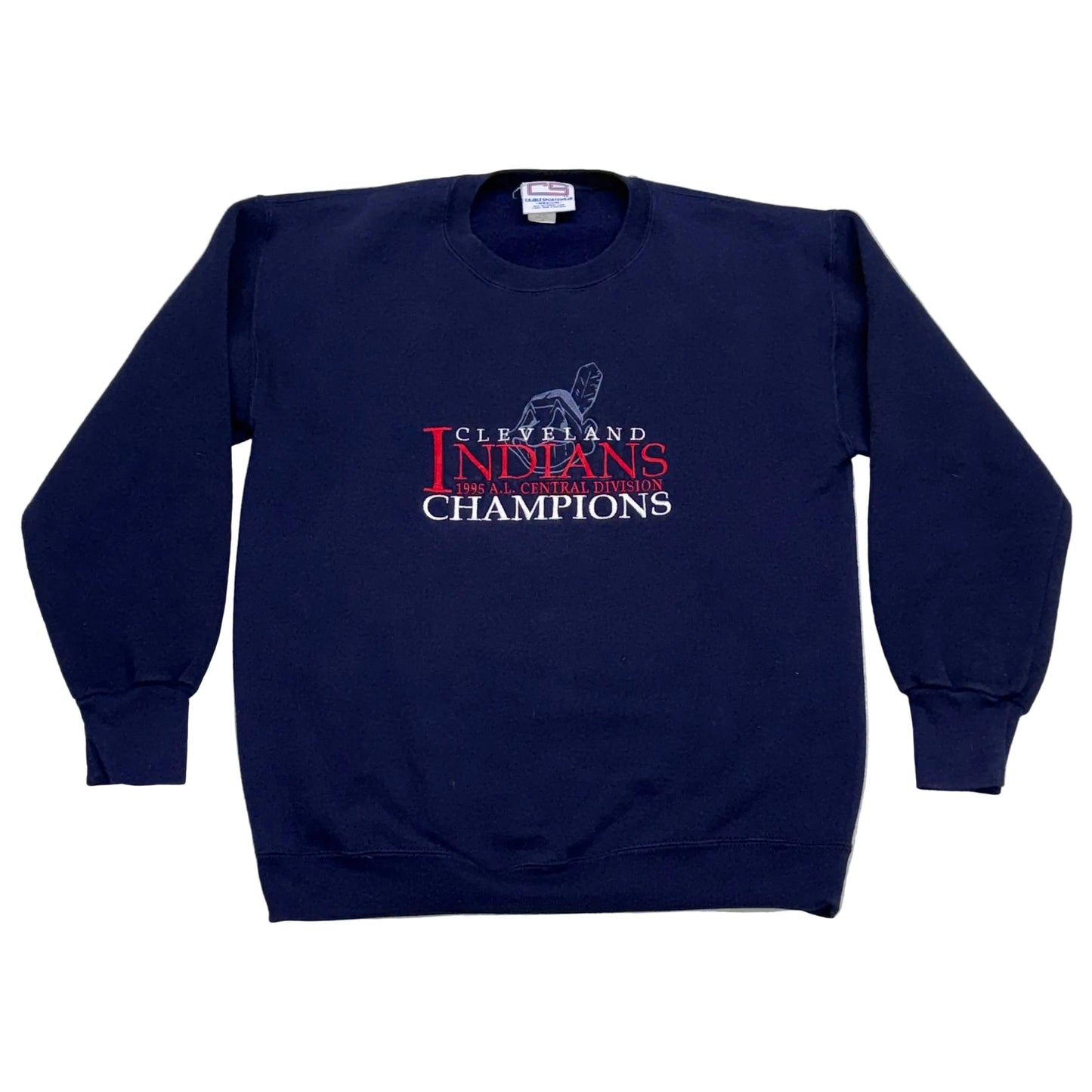 Cleveland Indians, Vintage 1998 Embroidered Crewneck Sweatshirt, Size: Medium