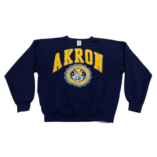 Akron University, Vintage 1990s Crewneck Sweatshirt, Size: XL