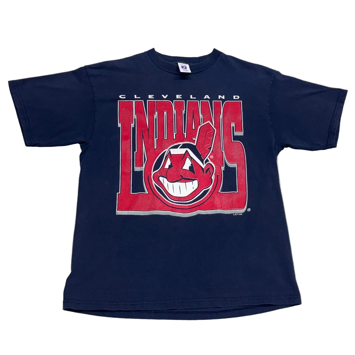 Cleveland Indians, Vintage 1990s Logo 7 T-shirt, Size: XL