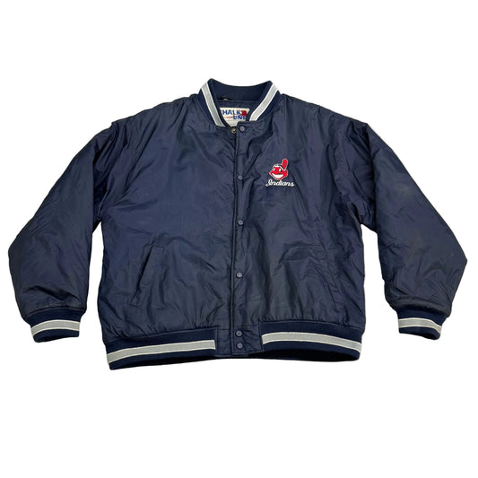 Cleveland Indians, Vintage 1990s Chalk Line Bomber Jacket, Size: Large