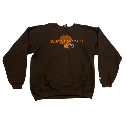 Cleveland Browns, Vintage 1990s Embroidered Starter Crewneck Sweatshirt, Size: XL