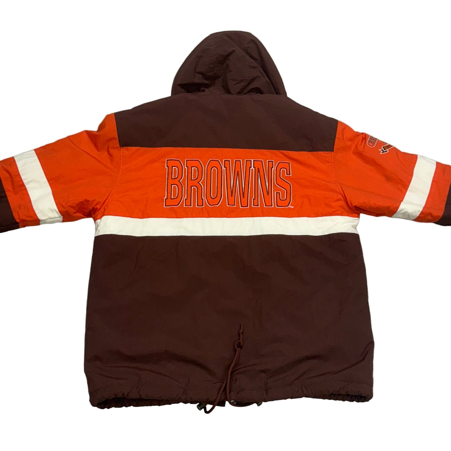Cleveland Browns, 1990s Nutmeg Puffer Jacket with Hood, Size: XL