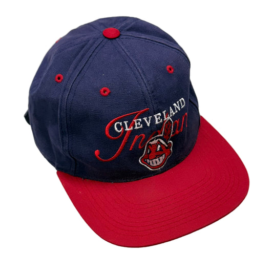 Cleveland Indians, Vintage 1990s Strapback Hat, Size: One Fits Most
