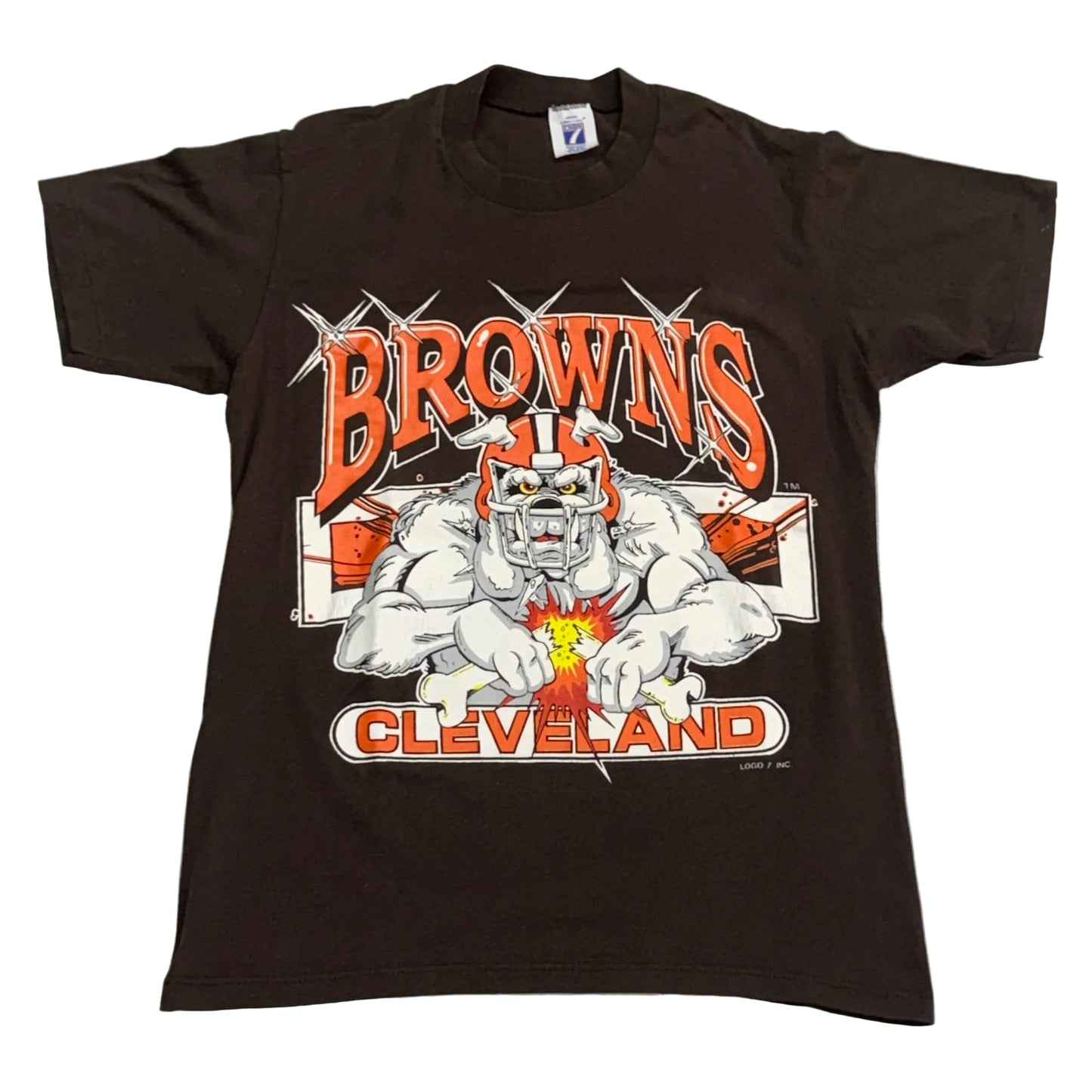 Cleveland Browns, Vintage 1990s Logo 7 T-shirt, Size: Medium