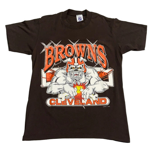 Cleveland Browns, Vintage 1990s Logo 7 T-shirt, Size: Medium